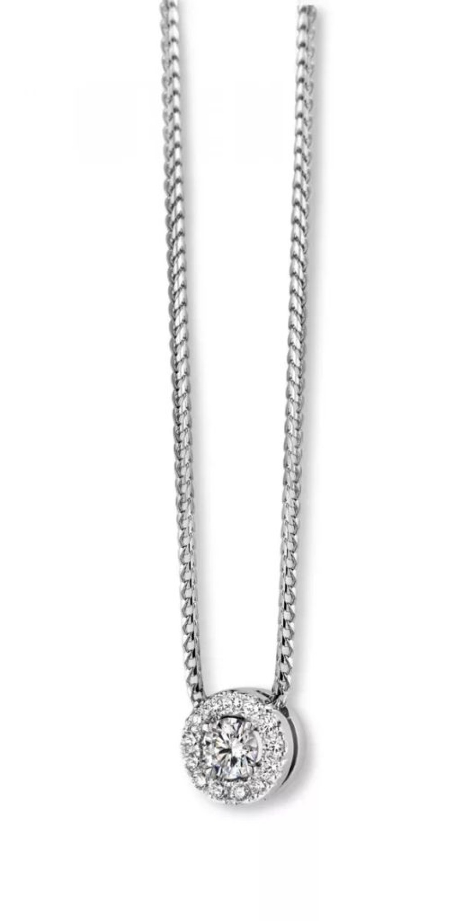 Jewellery 1879 Collection | 18Ct White Gold Bloch Diamond Halo Pendant