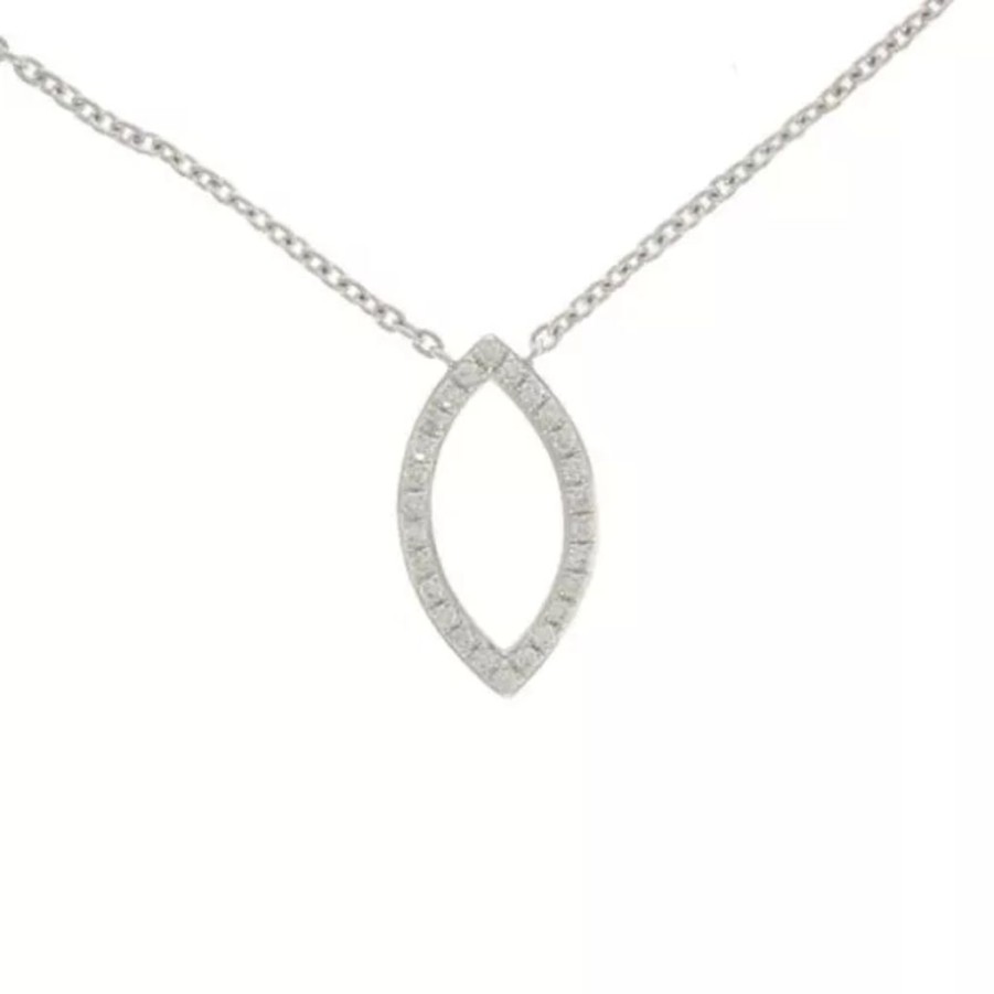 Jewellery 1879 Collection | 18Ct White Gold Diamond Open Marque Pendant