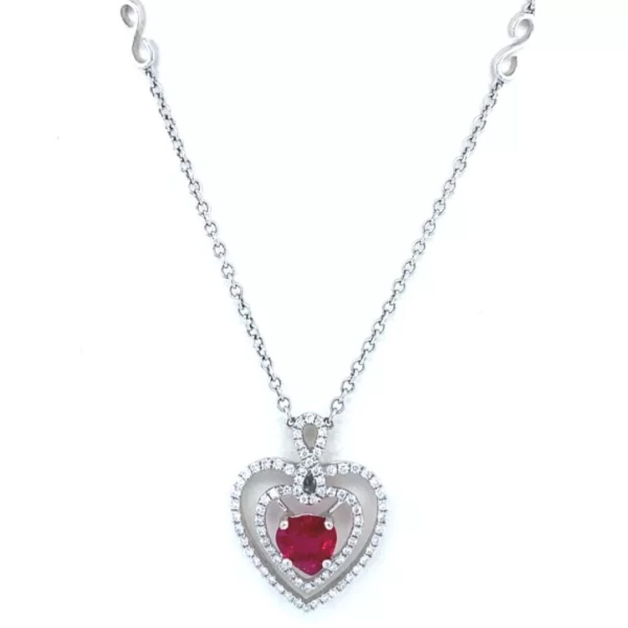 Jewellery 1879 Collection | 18Ct White Gold Ruby & Diamond Necklace