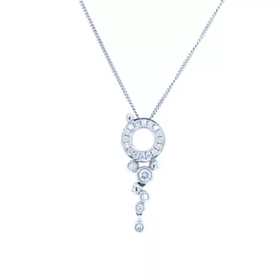 Jewellery 1879 Collection | 18Ct White Gold .30Ct Diamond Drop Bubble Pendant